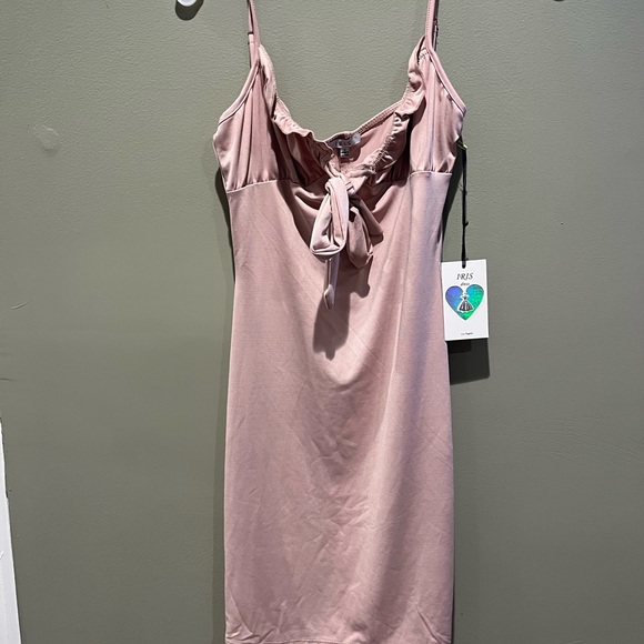 NWT IRIS Nude Pink Bodycon Dress Boutique Cocktail Mini Summer - Picture 6 of 15